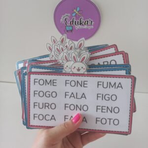 Ficha de palavras – leitura de sílabas simples – Duas e três sílabas