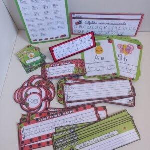 Kit de recursos para treino de letra cursiva - tema: joaninha