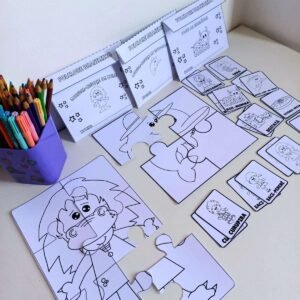 Quebra-cabeça e jogo da memória do folclore