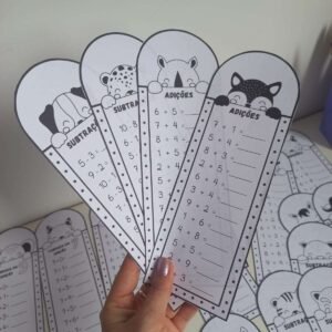 Tirinhas  de adições e subtrações simples